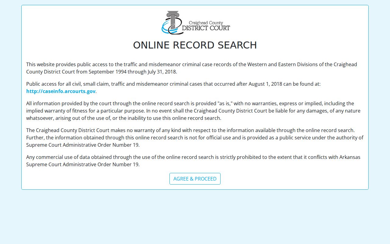 Craighead County traffic court records legacy citation system